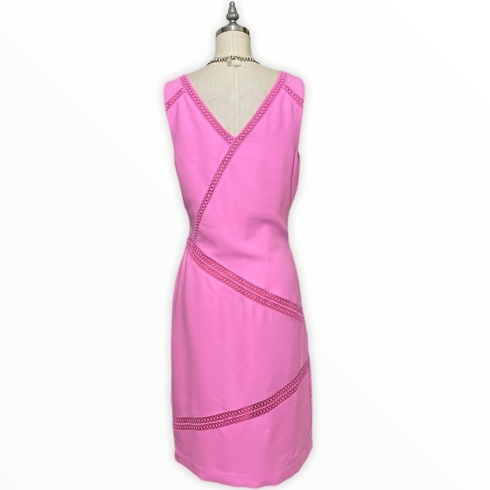 Banana Republic Pink Shift Dress w Lace Trim 6 Small Nwt - Picture 6 of 11